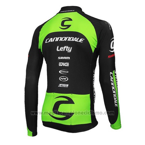 2016 Abbigliamento Ciclismo Cannondale Ml Nero e Verde Manica Lunga e Salopette